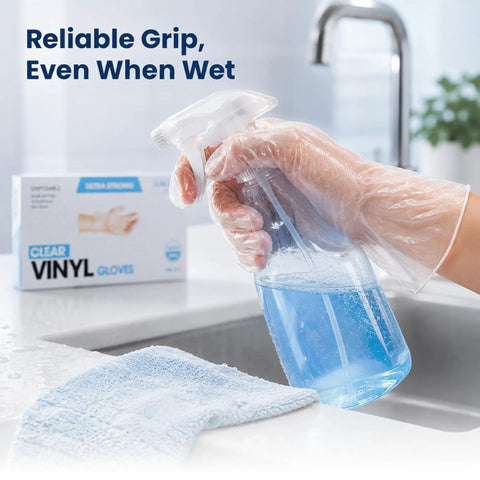 Industrial Grade Vinyl Gloves Disposable Powder Free Latex Free Textured Grippy For Superior Hold And Comfort Food Safe