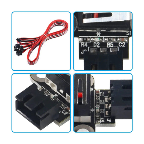 8 Pack Endstop Mechanical Limit Switches With 1 Meter 3 Pin Cables For 3018 ProVer 3018 MX3 Mach3 3D Printer Parts