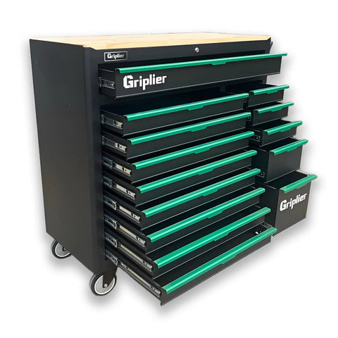 Beefy Rolling 14 Drawer Tool Chest With Wood Work Surface And Lockable Cabinet Heavy Duty Steel Shop Cart With 5 Inch Brake Casters Includes 348 Piece Tool Set For Home Garage Or Workshop