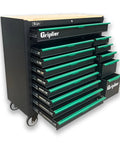 Beefy 14 Drawer Rolling Tool Chest With Wood Workbench Built To Last Heavy Duty Steel Cabinet On Wheels With Lock And Key Brake Casters.