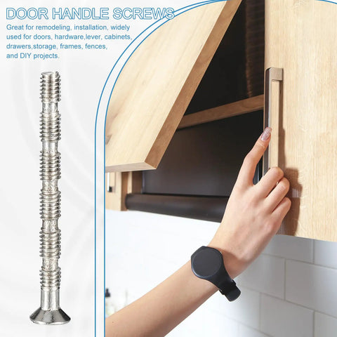 M4x45 Door Handle Screws 20 Pack Heavy Duty Phillips Drive Flat Countersunk Head Bolts being installed on kitchen cabinet.