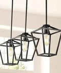 Oil Rubbed Bronze Industrial Farmhouse LED Pendant Light With Adjustable Cage Lantern For Kitchen Island Dining Room Foyer Iron Shade Energy Saving LED Bulbs Included