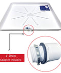 Pro Washing Machine Pan For Floor Protection With 1 Inch Drain Fitting Included Drilled Drain Pan for Washer and Dryer