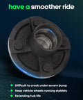Close-up of SCITOO trailer hub kit with black idler hub, 4-lug pattern, x2 bearings for 2,000 lb boat trailer
