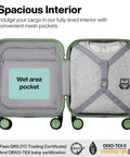 Open Underseat Carry On Luggage 14 Inch Spinner Wheels Hardside Case With TSA Lock Lightweight Avocado Green Personal Item