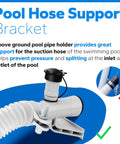 Pool Pipe Holder With Air Jet Valve Kit for Above Ground Pools showing hose support bracket installation
