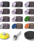 All In One 2 Inch Sanding Disc Kit With 120 Pcs Wet Dry Sandpaper Pads Grits 60 To 10000 Includes 1/4 Inch Backing Pad And Soft Foam Buffer