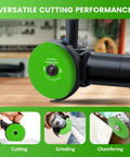 Heavy Duty 4.5 Inch Diamond Cutting Disc Set For Angle Grinder Ultra Thin Rock Slab Grinding Wheel No Sweat in use with grinder.