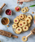 Spring Flowers Embossing Rolling Pin With 16 Floral Squares For Dough And Clay, Deep Pattern Beech Wood Roller for cookies