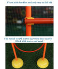 Drone Racing Obstacle Course Kit Weekend Ready For Indoor And Outdoor Fun showing sturdy orange frame and weighted yellow bases.