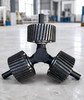 Rock Solid Heavy Duty Machine Roller Replacement Featuring Triple Grooved Wheels And Balanced Central Hub for smooth high pressure rotation