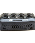 Front view of Smart 4-Port 1S LiPo Charger With Digital LED Display And Independent Output Ports, showing controls and vents