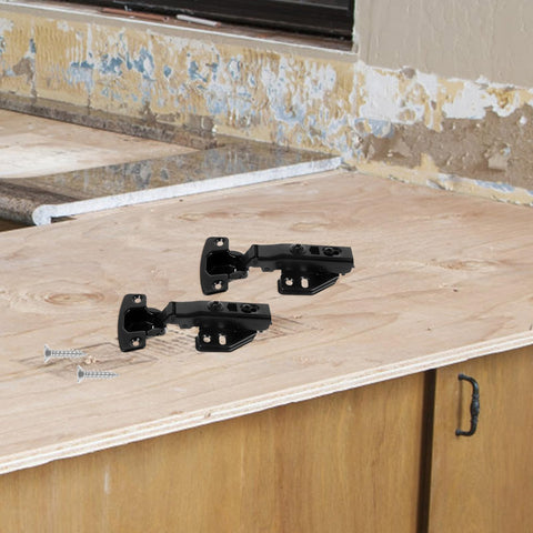 Two Pack Full Overlay Frameless Concealed Damping Cabinet Hinges With Quiet Soft Close For Kitchen Cabinets on countertop