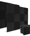 52 Pack Acoustic Panels 1x12x12 Inches High Density Acoustic Foam Wedges For Dope Soundproof Studio Setup And Tidy Home Office