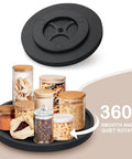 Wooden Lazy Susan Turntable Organizer For Kitchen Countertop And Dining Table 10 Inch Round Rotating Tray with spice jars