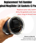 Replacement Lid Seal Gaskets For Yeti Rambler Magslider And Original Lids 30 Oz Lid Size Fits Beast Chillout Fire And Ice Hogg Mossy Oak Ozark Trail Rtic Travel Mugs Three Pack Durable Gasket Set For Leak Proof Performance, hand holding tumbler lid