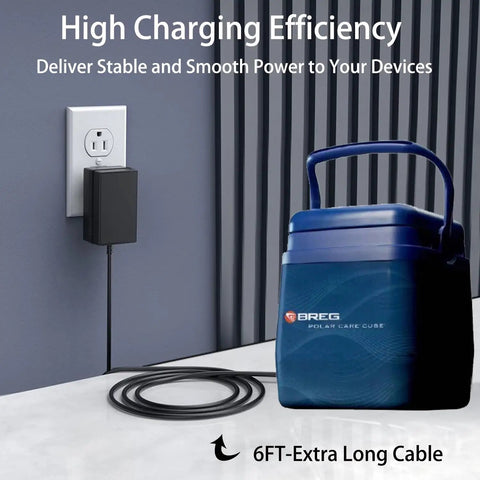 6V AC Power Adapter For Polar Care Cube 10701 Kodiak 10601 And Glacier 10901 Cold Therapy Systems Replacement Power Supply Cord D0660 Hon Kwang Plug In Class 2 Transformer connected to Polar Care Cube.