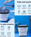 Hella Compact Portable Washer And Dryer Combo Slick Foldable Mini Washing Machine With Smart Touchscreen for small loads in dorms.