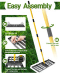 Assembly steps for 30 Inch Lawn Leveling Rake With 78 Inch Adjustable Steel Handle, Heavy Duty Yard Leveler