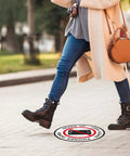 Heads Up Safety Floor Decals 12 Inch Vinyl Self Adhesive Waterproof Sign For Office And Warehouse 10 Pack High Visibility Yellow Warning Stickers For Foot Traffic And Equipment Safety on floor under walking feet