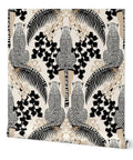 Snag This Killer Big Cat Print PVC Free Wallpaper Featuring A Premium Matte Linen Texture Durable Wallcovering featuring big cat design.