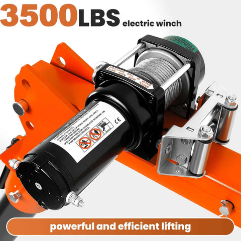 3500 LBS electric winch for Solid As A Rock Folding Truck Bed Crane With 1100 Lb Capacity and 2000 Lb Electric Winch 12V.