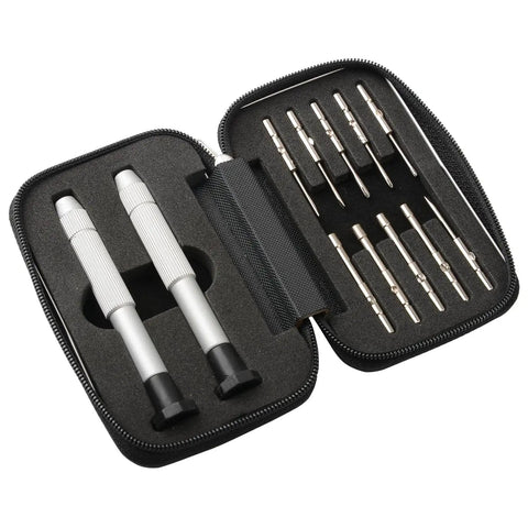 12 Piece Eyeglass Repair Tool Kit For Glasses Watches Phones And Clocks Compact Travel Pocket With Precision Mini Screwdriver Set