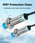 M18 Shielded Capacitive Proximity Sensor Switch With Normally Open Output LED Indicator And AC Type Two Wiring For Ultra Versatile Detection Of Metals Nonmetals Plastic Water Liquid Levels And Powder Height Plug And Play Easy Install, IP67 waterproof