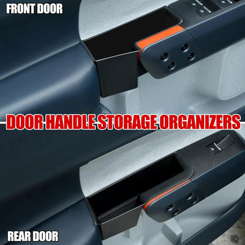 Ford Maverick Center Console Organizer Kit With Dual Cup Holders And Door Handle Storage, front and rear door organizers.