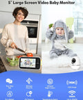 5 Inch HD Video Baby Monitor With Camera And Audio Skip The Wifi Shuffle 1000 Ft Long Range Nursery Camera display with baby.