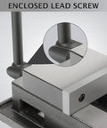Heavy Duty 5 Inch Vise With 360 Degree Swivel Base For CNC Milling Woodworking And Drill Press, showing enclosed lead screw