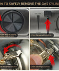 Steps to remove gas cylinder from 10000 BTU Stainless Steel Camp Stove With Wind Blocker Portable Gas Stove For Camping Tailgating And Outdoor Cooking In A Durable Carry Case Fuel Not Included.