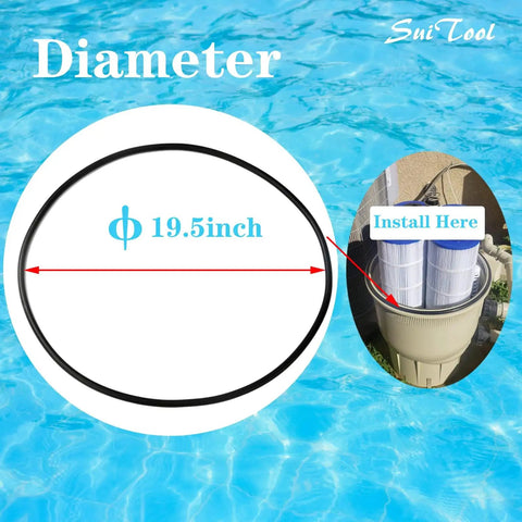 Tank Clamp O Ring Replacement For Pool And Spa D E Filter, 1/2 Inch Thick, 19.5 Inch Diameter, Fits CCP320 CCP420 CCP520 Clean And Clear Plus Models Manufactured After 2000, Durable Seal For Reliable Filtration. 19.5-inch O-ring shown