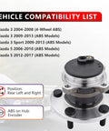 Rear Wheel Bearing And Hub Assembly Replacement Suspension Kit For Mazda 3 2004-2013 Mazda 3 Sport 2009-2013 Mazda 5 2006-2010 2012-2017 Direct Fit Bolt On For A Smooth Ride And Reliable Performance displayed with vehicle compatibility list