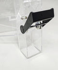 Close-up of tilt mechanism on 12 Gallon Gravity Bin Bulk Food Dispenser For Candy Cereal And Coffee Beans Heavy Duty Kitchen Hauler.