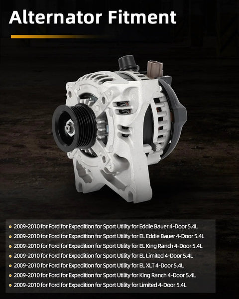 Beefy 12V 150Amp Alternator With S6 Pulley For Ford Expedition 2009 2010, Ford F150 2009 2010, Lincoln Navigator