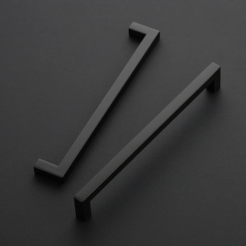 18 Pack 8-4/5 Inch Square Cabinet Handles Matte Black Pulls For Drawers Cabinets And Cupboards Center To Center 224mm