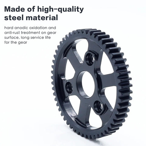 Close-up of 54T Hardened Steel Spur Main Gear For 1 Tenth Scale Traxxas Slash Stampede Rustler E-Revo 2WD 4x4 Jato