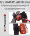 Adjustable Leather Archery Arrow Quiver With Quick Shoot System For Longbow Or Recurve Bow Holds 4 Or 6 Arrows Easy Clip