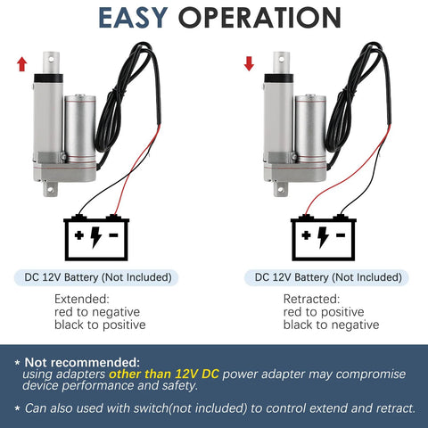 Two MYFULLY 12V DC electric stroke linear actuators with mounting brackets and wiring; 50mm stroke length.