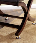 Wooden chair on carpet with One And Eleven Sixteenths Inch Round Furniture Caster Cups For Carpet Or Hard Floors Protects Carpet From Dents