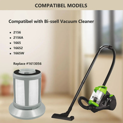 Vacuum with Two Pack Replacement Filters For Zing Canister Vacuum Cleaners 2156A 1665 16652 1665W Fits Part 1613056