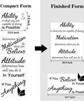 Two Sheets Vinyl Wall Quote Decals Set Motivational Attitude Quotes Believe In Yourself Inspirational Sayings For Home Office Classroom Teen Dorm Room Black Wall Art Get Pumped Vibe in compact and finished form, showing dimensions.