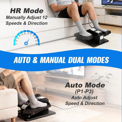 Under Desk Elliptical Workout Machine With Remote, 12 Speeds Quiet Seated Pedal Exerciser For Home Office Gym, Low Impact Leg Exercise For Seniors With Display Monitor