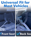 Heavy Duty Headrest Hooks for Trucks and Cars, Extra Large Seat Back Organizer for Hard Hats, Bags and Gear, demonstrated on vehicle seats