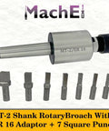 Shank Rotary Broach Kit With ER16 Adapter And Pack Of 7 Square Broaches for versatile machining on lathes and milling machines