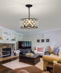 Three Light Modern Crystal Chandelier In Black Metal Farmhouse Pendant Light With E26 Base Adjustable Ceiling Fixture