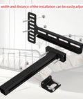 Solid As A Rock Universal Headboard Bracket Kit For Adjustable Beds shows adjustable black steel brackets for easy installation.