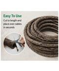 Slick Artificial Tree Bark Cable Cover And Flexible Hollow Vine Conduit Tube For Hiding Exposed Wires Smoothly, showing easy cutting.