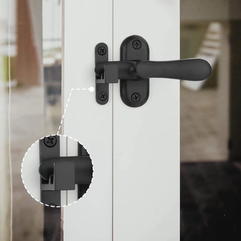 Two Pack 360 Degree Flip Bathroom Stall Latch For Inside Doors With Three Locking Methods Stainless Steel Matte Black Heavy Duty Gate Handle